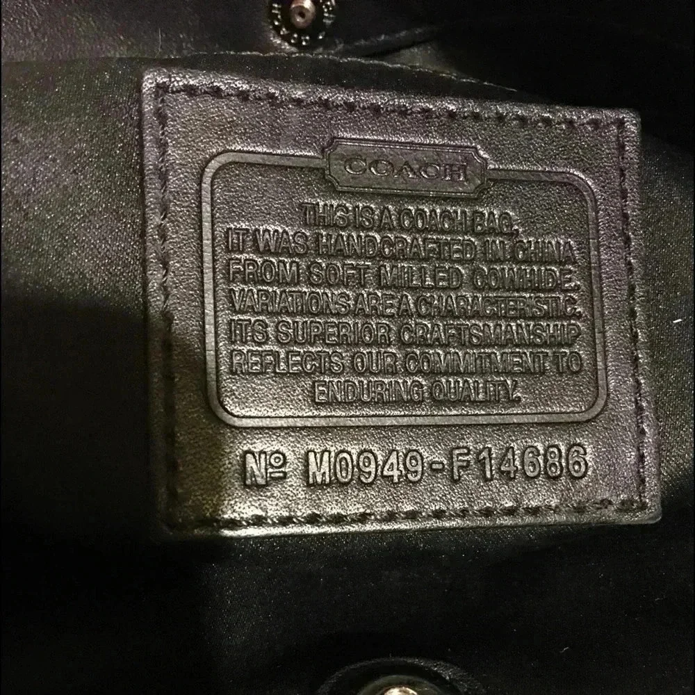 Coach Black leather satchel handbag